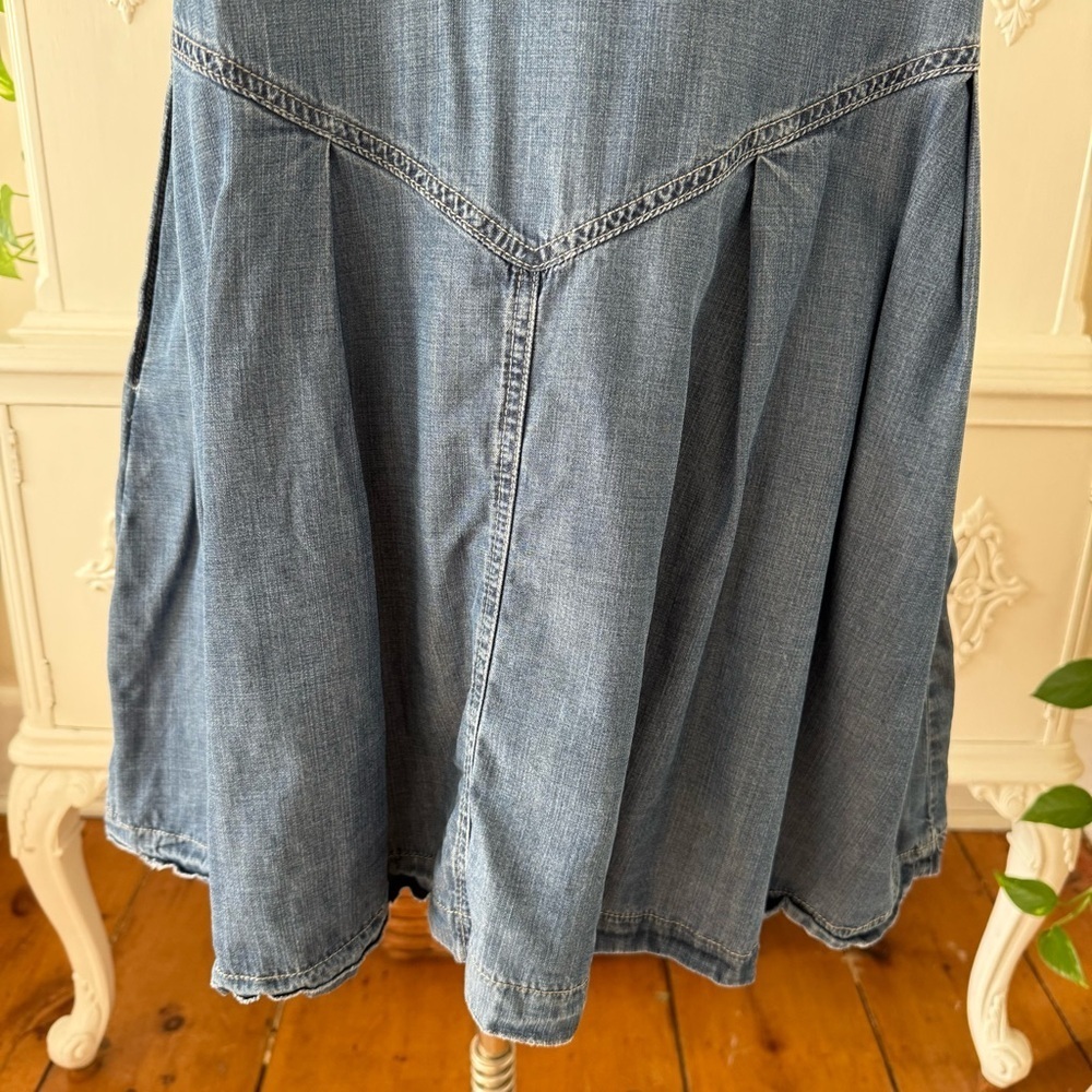 Oli & Hali Bubble Sleeve Tencel 
Chambray Denim Mini Shirt Dress - Picture 8 of 11